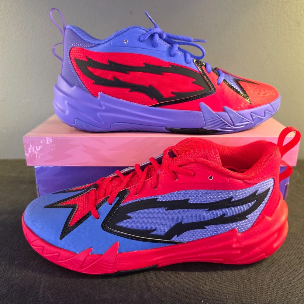 Men's 10.5 Puma Scoot Zeros Pred Red Purple Summer Basketball Shoes New Box